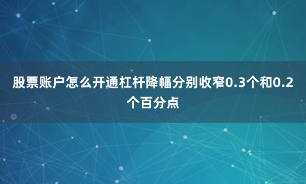 股票账户怎么开通杠杆降幅分别收窄0.3个和0.2个百分点